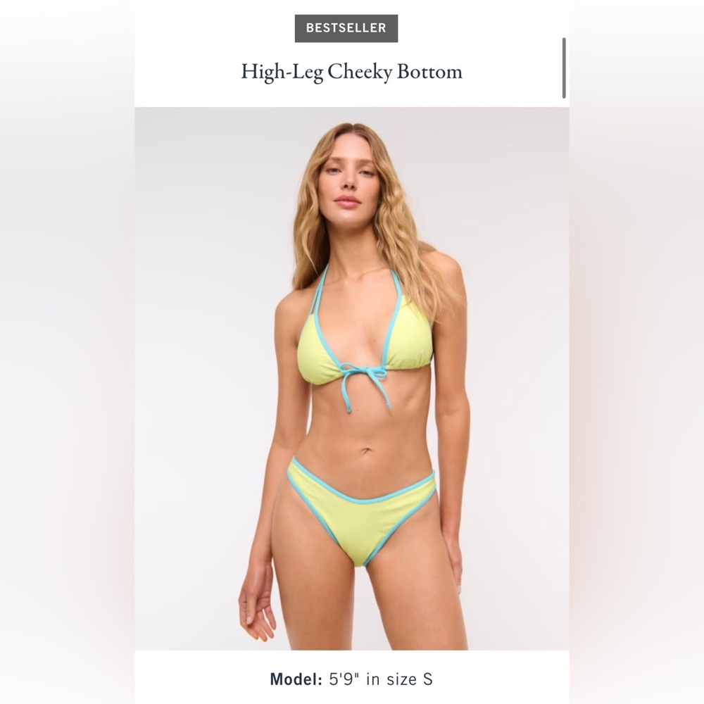 Abercrombie & Fitch Neon Lime Bikini with Aqua Trim - Women Swim